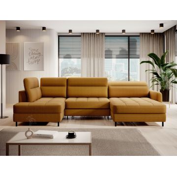 Coltar extensibil dreapta 4 locuri ELTAP, RT-45MAN, Berrto, 306x165x100 cm, lemn/poliester, mustar