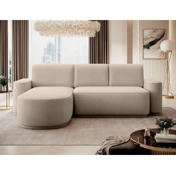 Coltar extensibil stanga 4 locuri ELTAP, Aurumm, 285x180x92 cm, lemn/poliester, bej