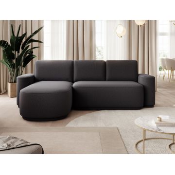 Coltar extensibil stanga 4 locuri ELTAP, Aurumm, 285x180x92 cm, lemn/poliester, gri antracit