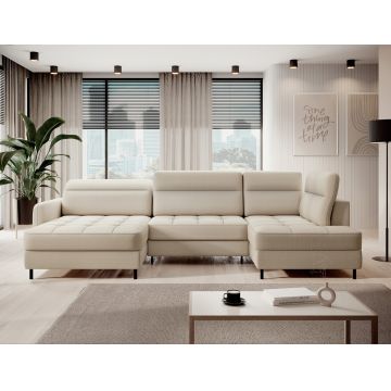 Coltar extensibil stanga 4 locuri ELTAP, LT-18MAN, Berrto, 306x165x100 cm, lemn/poliester, bej