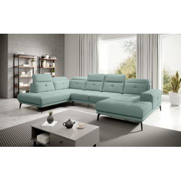 Coltar stanga 6 locuri ELTAP, LT-100PO, Bretan, 350x205x107 cm, lemn/poliester, turcoaz