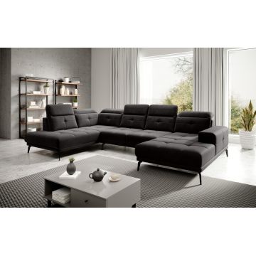 Coltar stanga 6 locuri ELTAP, LT-10LU, Bretan, 350x205x107 cm, lemn/poliester, negru