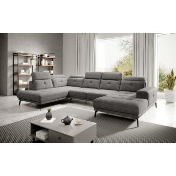Coltar stanga 6 locuri ELTAP, LT-130MAR, Bretan, 350x205x107 cm, lemn/poliester, gri