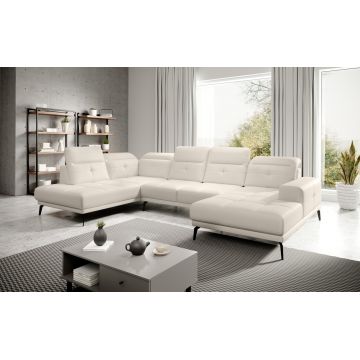 Coltar stanga 6 locuri ELTAP, LT-33SOF, Bretan, 350x205x107 cm, lemn/poliester, bej deschis