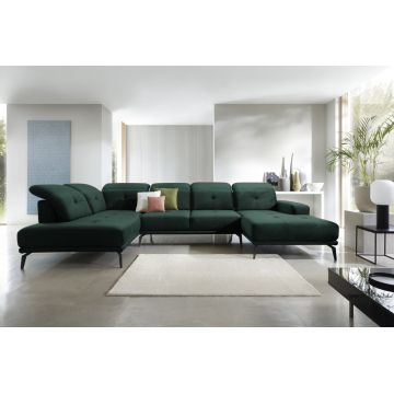 Coltar stanga 6 locuri ELTAP, LT-35LO, Bretan, 350x205x107 cm, lemn/poliester, verde inchis