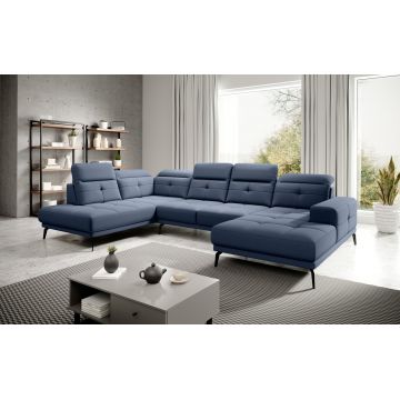Coltar stanga 6 locuri ELTAP, LT-40GO, Bretan, 350x205x107 cm, lemn/poliester, albastru