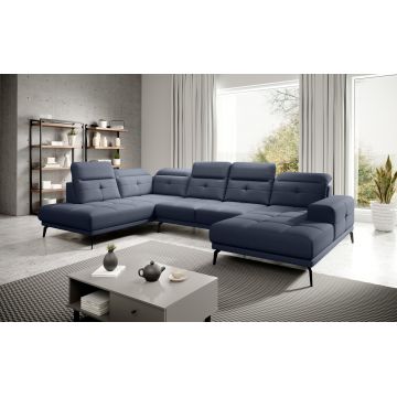 Coltar stanga 6 locuri ELTAP, LT-40PO, Bretan, 350x205x107 cm, lemn/poliester, albastru