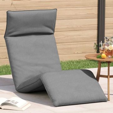 Șezlong pliabil Gri 175x54x8,5 cm țesătură Oxford
