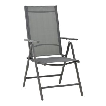 Fotoliu Candor pakoworld metal antracit si textil Gri 65x56x106cm