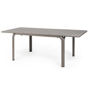 Masa exterior Nardi Alloro 140 extensibila  max 210x100cm  baza aluminiu  tortora
