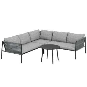 Outsunny Set Grădină Modular 5 Locuri Gri Închis | Aosom Romania