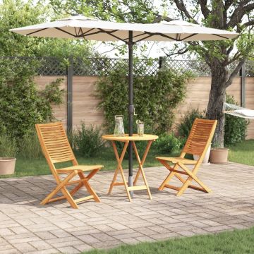 Set Bistro Pliabil 3 Piese din Lemn Masiv de Acacia