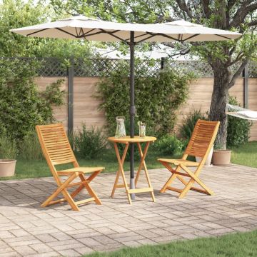 Set bistrou pliabil 3 piese din lemn masiv de acacia