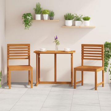 Set de 2 scaune de grădină din lemn masiv de acacia fără brațe