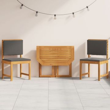 Set de dining pentru grădină , 3 piese, din lemn masiv de acacia