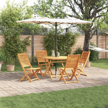 Set de dining pentru grădină din 5 piese din lemn solid de acacia