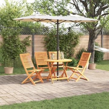 Set de masă pentru grădină, 5 piese, din lemn solid de acacia
