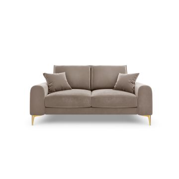 Canapea, Madara, Mazzini Sofas, 2 locuri, gold legs, 172x102x90 cm, catifea, bej