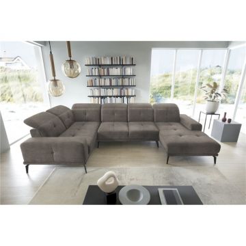 Coltar dreapta 6 locuri ELTAP, RT-04LO, Neviro, 350x201x77 cm, lemn/poliester, gri