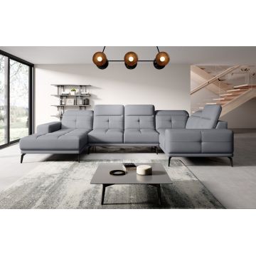 Coltar dreapta 6 locuri ELTAP, RT-04PO, Neviro, 350x201x77 cm, lemn/poliester, gri deschis