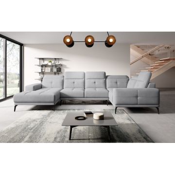 Coltar dreapta 6 locuri ELTAP, RT-04SO, Neviro, 350x201x77 cm, lemn/poliester, gri deschis