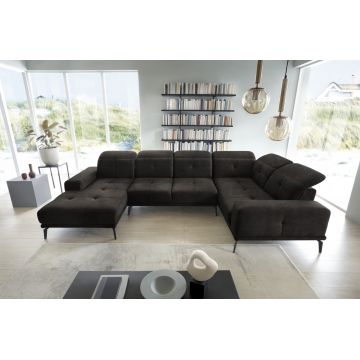 Coltar dreapta 6 locuri ELTAP, RT-05LO, Neviro, 350x201x77 cm, lemn/poliester, gri inchis