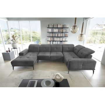 Coltar dreapta 6 locuri ELTAP, RT-06LO, Neviro, 350x201x77 cm, lemn/poliester, gri