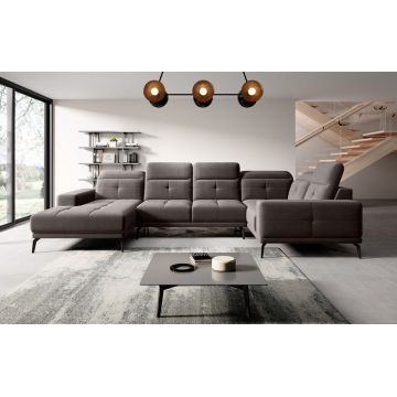 Coltar dreapta 6 locuri ELTAP, RT-07SAV, Neviro, 350x201x77 cm, lemn/poliester, gri