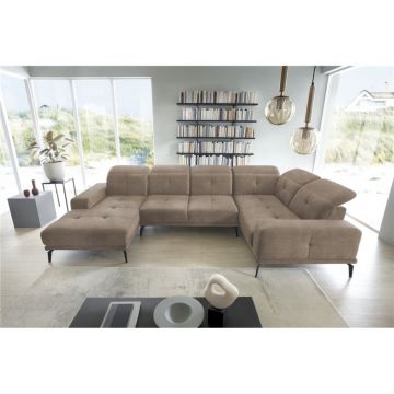 Coltar dreapta 6 locuri ELTAP, RT-20LO, Neviro, 350x201x77 cm, lemn/poliester, maro deschis
