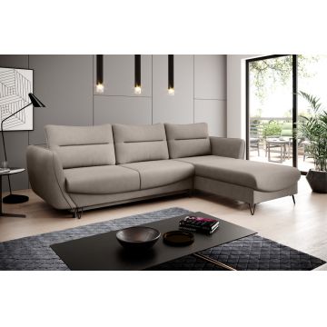 Coltar extensibil dreapta 3 locuri ELTAP, RT-07PO, Silva, 276x201x100 cm, lemn/poliester, gri