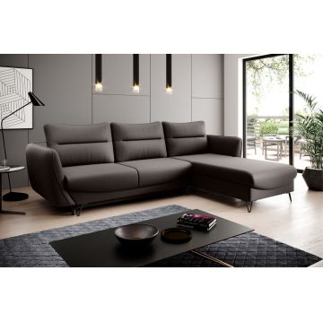 Coltar extensibil dreapta 3 locuri ELTAP, RT-22FL, Silva, 276x201x100 cm, lemn/poliester, maro inchis