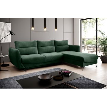 Coltar extensibil dreapta 3 locuri ELTAP, RT-35LO, Silva, 276x201x100 cm, lemn/poliester, verde inchis
