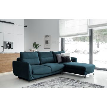 Coltar extensibil dreapta 3 locuri ELTAP, RT-40NU, Silva, 276x201x100 cm, lemn/poliester, albastru