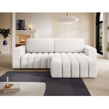 Coltar extensibil dreapta 4 locuri ELTAP, Bon-218, Bonett, 250x175x92 cm, lemn/poliester, alb