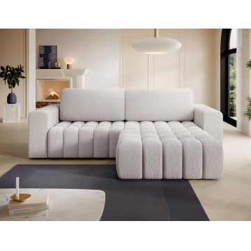 Coltar extensibil dreapta 4 locuri ELTAP, Bon-224, Bonett, 250x175x92 cm, lemn/poliester, alb murdar