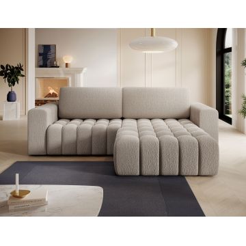 Coltar extensibil dreapta 4 locuri ELTAP, Bon-226, Bonett, 250x175x92 cm, lemn/poliester, bej inchis