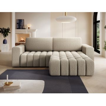Coltar extensibil dreapta 4 locuri ELTAP, Bon-228, Bonett, 250x175x92 cm, lemn/poliester, bej inchis