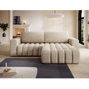 Coltar extensibil dreapta 4 locuri ELTAP, Bon-24, Bonett, 250x175x92 cm, lemn/poliester, bej inchis