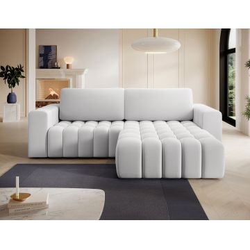 Coltar extensibil dreapta 4 locuri ELTAP, Bon-50, Bonett, 250x175x92 cm, lemn/poliester, gri deschis