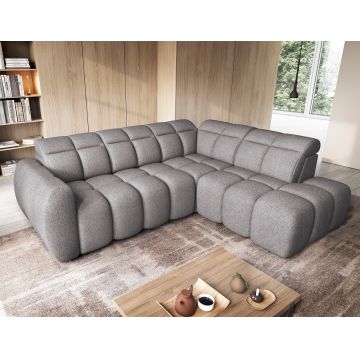 Coltar extensibil dreapta 4 locuri ELTAP, RT-04PAO, Falconn, 258x208x107 cm, lemn/poliester, gri inchis