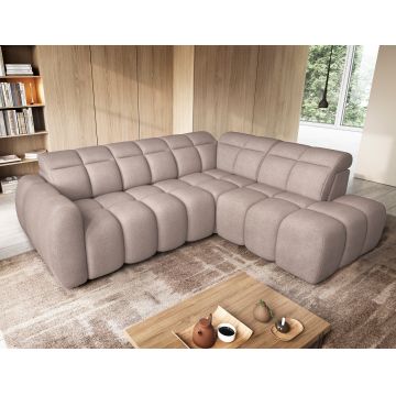 Coltar extensibil dreapta 4 locuri ELTAP, RT-20XIL, Falconn, 258x208x107 cm, lemn/poliester, maro deschis