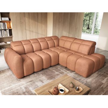Coltar extensibil dreapta 4 locuri ELTAP, RT-24XIL, Falconn, 258x208x107 cm, lemn/poliester, portocaliu