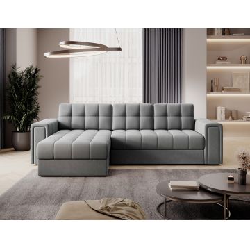 Coltar extensibil reversibil 3 locuri ELTAP, Blenvi, 260x150x82 cm, lemn/poliester, gri