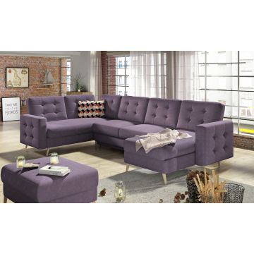 Coltar extensibil reversibil 5 locuri ELTAP, AsdU-13, Asgard, 326x202x93 cm, lemn/poliester, violet