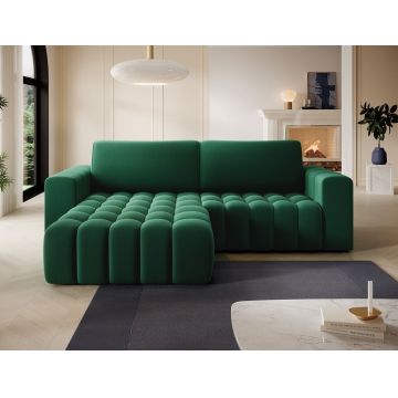 Coltar extensibil stanga 4 locuri ELTAP, Bon-07, Bonett, 250x175x92 cm, lemn/poliester, verde inchis