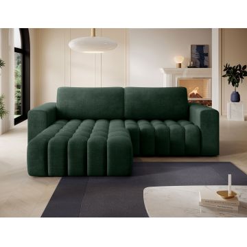 Coltar extensibil stanga 4 locuri ELTAP, Bon-12, Bonett, 250x175x92 cm, lemn/poliester, verde inchis