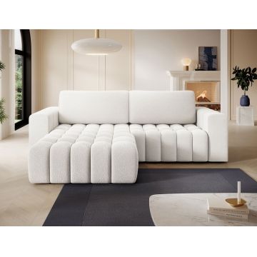 Coltar extensibil stanga 4 locuri ELTAP, Bon-217, Bonett, 250x175x92 cm, lemn/poliester, alb
