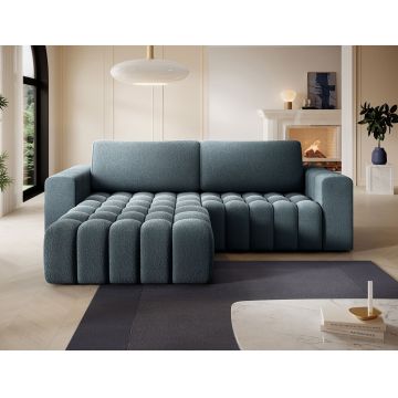 Coltar extensibil stanga 4 locuri ELTAP, Bon-221, Bonett, 250x175x92 cm, lemn/poliester, albastru
