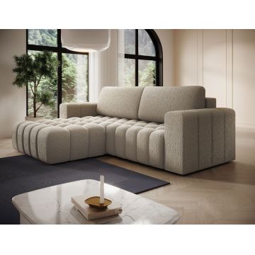 Coltar extensibil stanga 4 locuri ELTAP, Bon-227, Bonett, 250x175x92 cm, lemn/poliester, bej inchis
