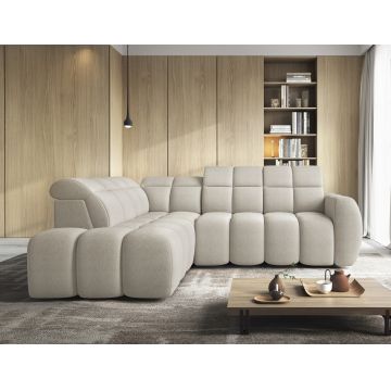 Coltar extensibil stanga 4 locuri ELTAP, LT-18ROY, Falconn, 258x208x107 cm, lemn/poliester, bej deschis